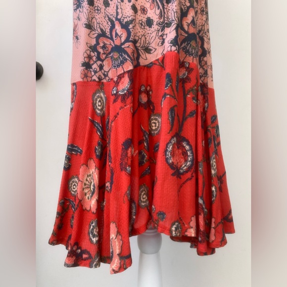 intimately free people red floral open back slip dress sz. s - Picture 10 of 17